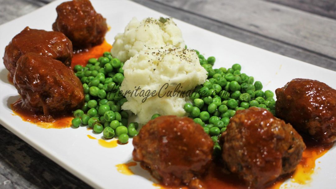 Boulettes de viande au four, sauce au diable Héritage Culinaire