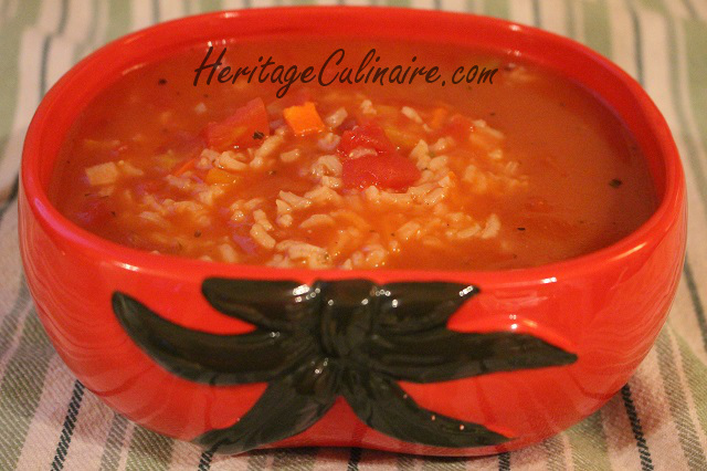 Soupe au riz & tomates